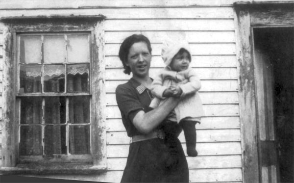 471: Della (Norman) O'Leary with infant. (circa 1940) [courtesy of Della (Norman) O'Leary]  - Daughter of Thomas Norman &amp;amp; Jane Traverse, married William O'Leary
